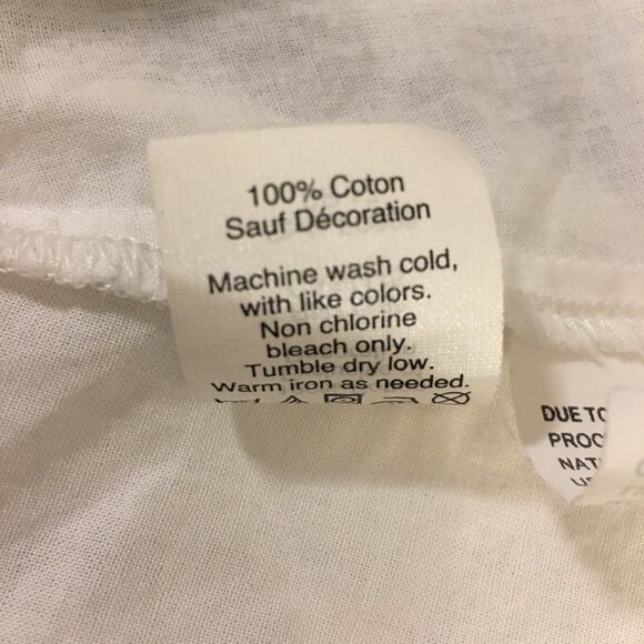 MADEWELL White Blue Cotton Off Shoulder Peasant Embroidered Blouse Top Small - Picture 10 of 10